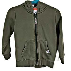 Carter's Boys' Hunter Green Dino Spiked Hood Zip Up Sweater/Hoodie Sz 4T